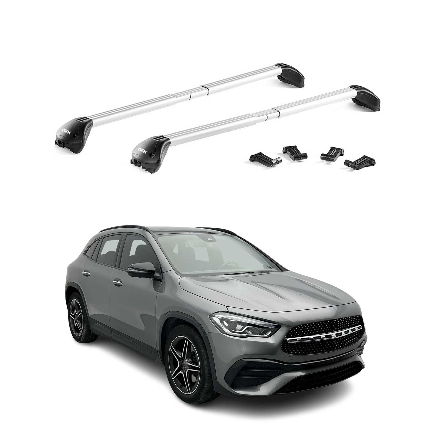 Dachträger Grundtäger für Mercedes GLA H247 2020-2025 100kg Alu Silber 2 tlg ABE