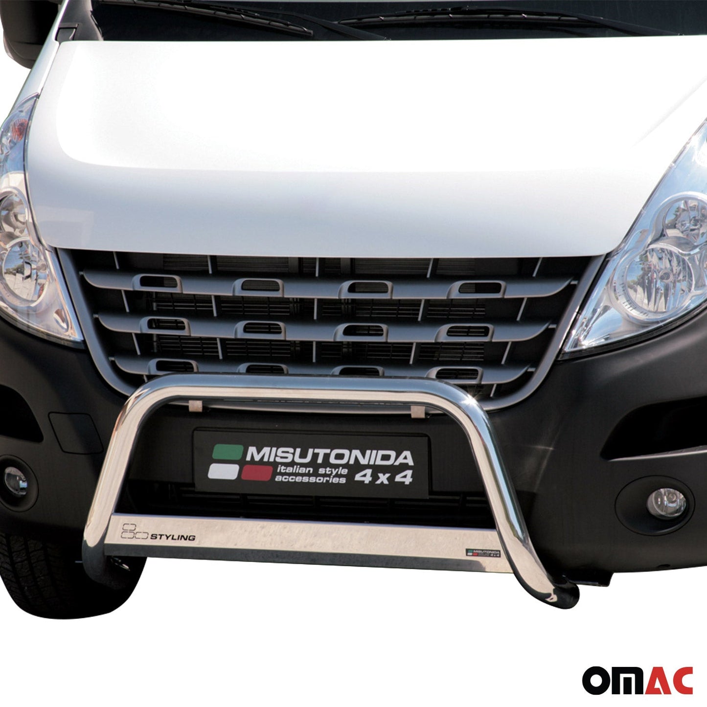 Bară de protecție/buton față pentru Renault Master 2010-2018, oțel inoxidabil gri, ø63 mm