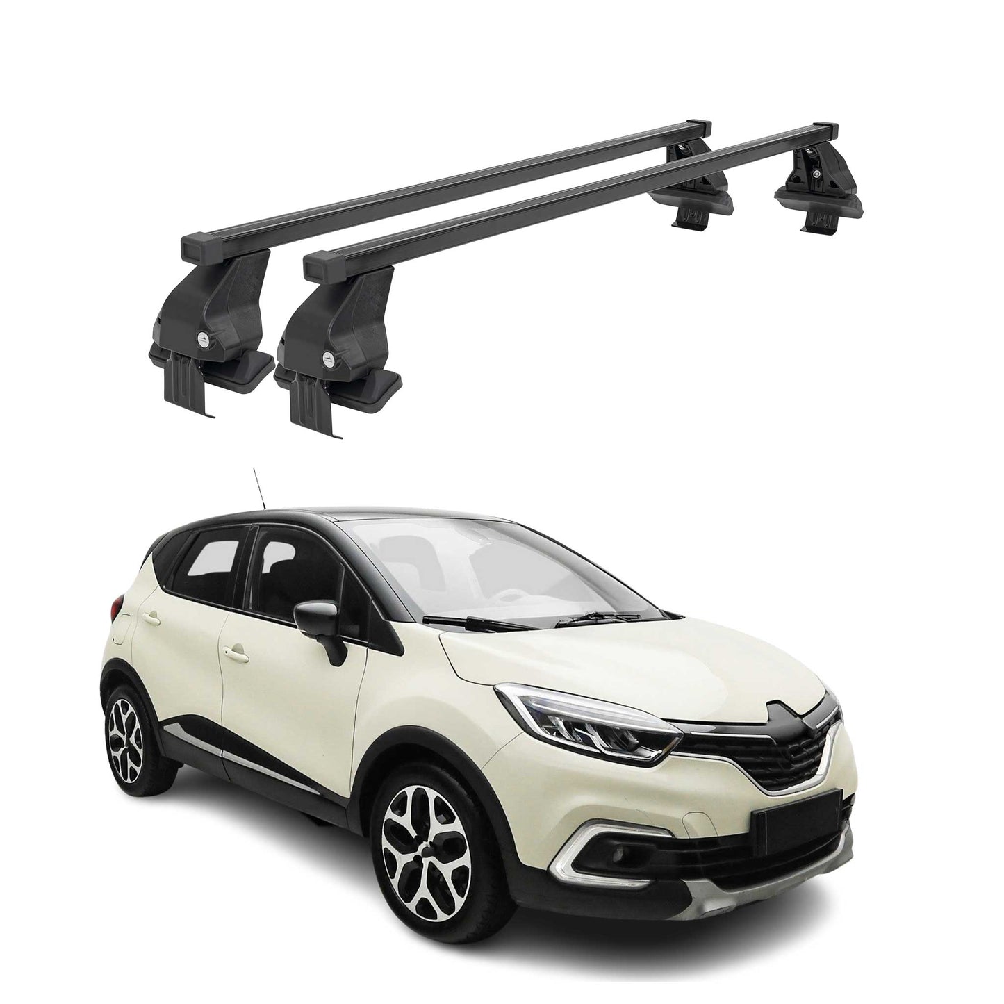 Menabo Dachträger für Renault Captur mk1 2017-2019 FL 50kg Stahl Schwarz 2x