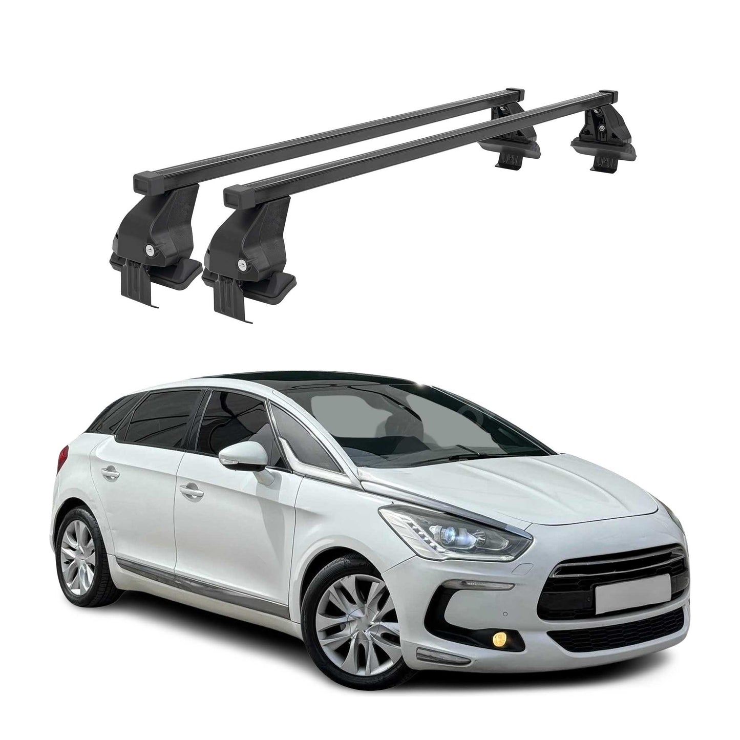 Menabo Dachträger Grundtäger für DS5 2015-2018 FL 50kg Stahl Schwarz 2 tlg