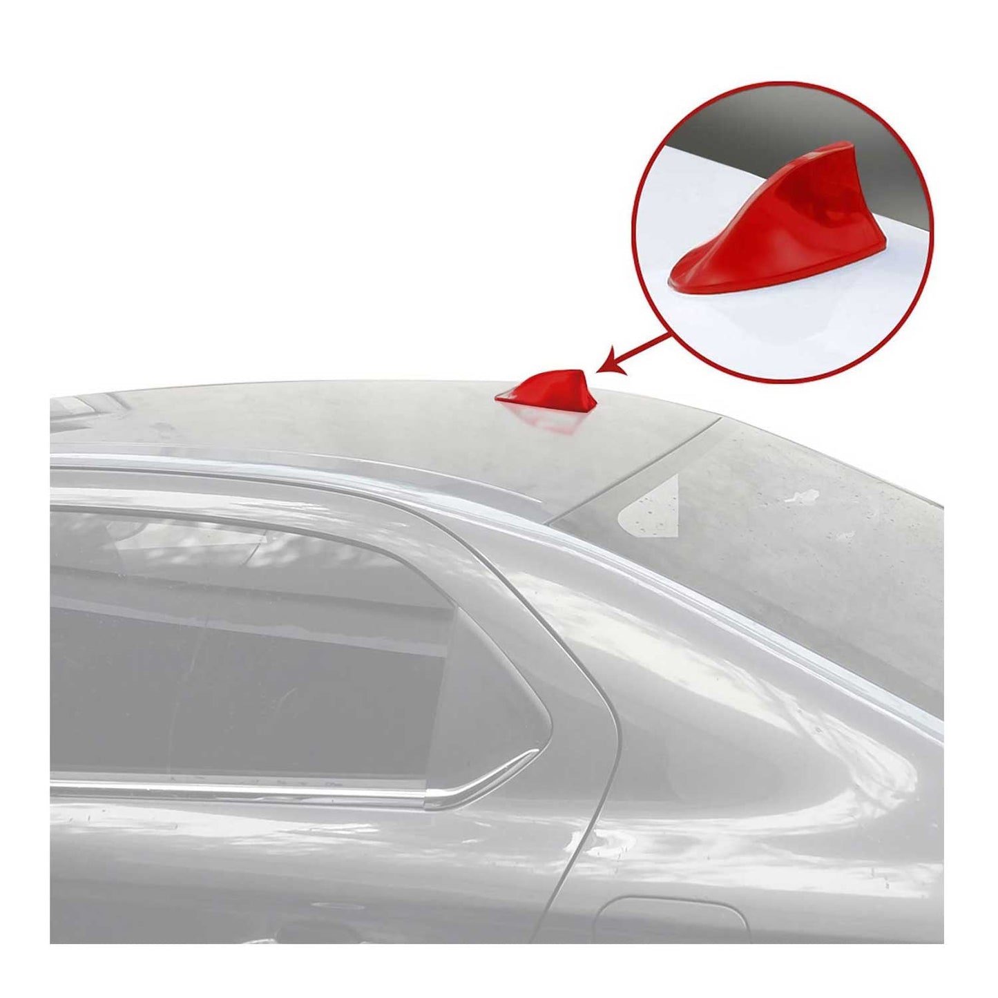 Dachantenne Autoantenne AM/FM Autoradio Shark Antenne Haifischflosse Rot