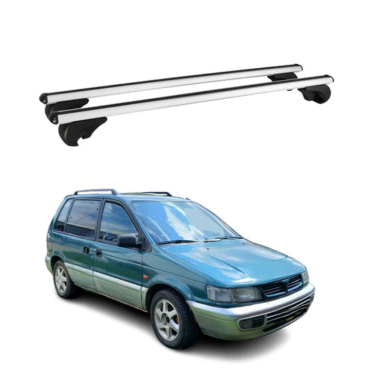 Dachträger für Mitsubishi Space Runner 1992-2002 Gepäckträger Aluminium Grau 2x