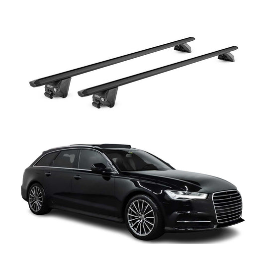 Dachträger Grundtäger für Audi A6 C7 Avant 2011-2018 100kg Alu Schwarz 2 tlg ABE