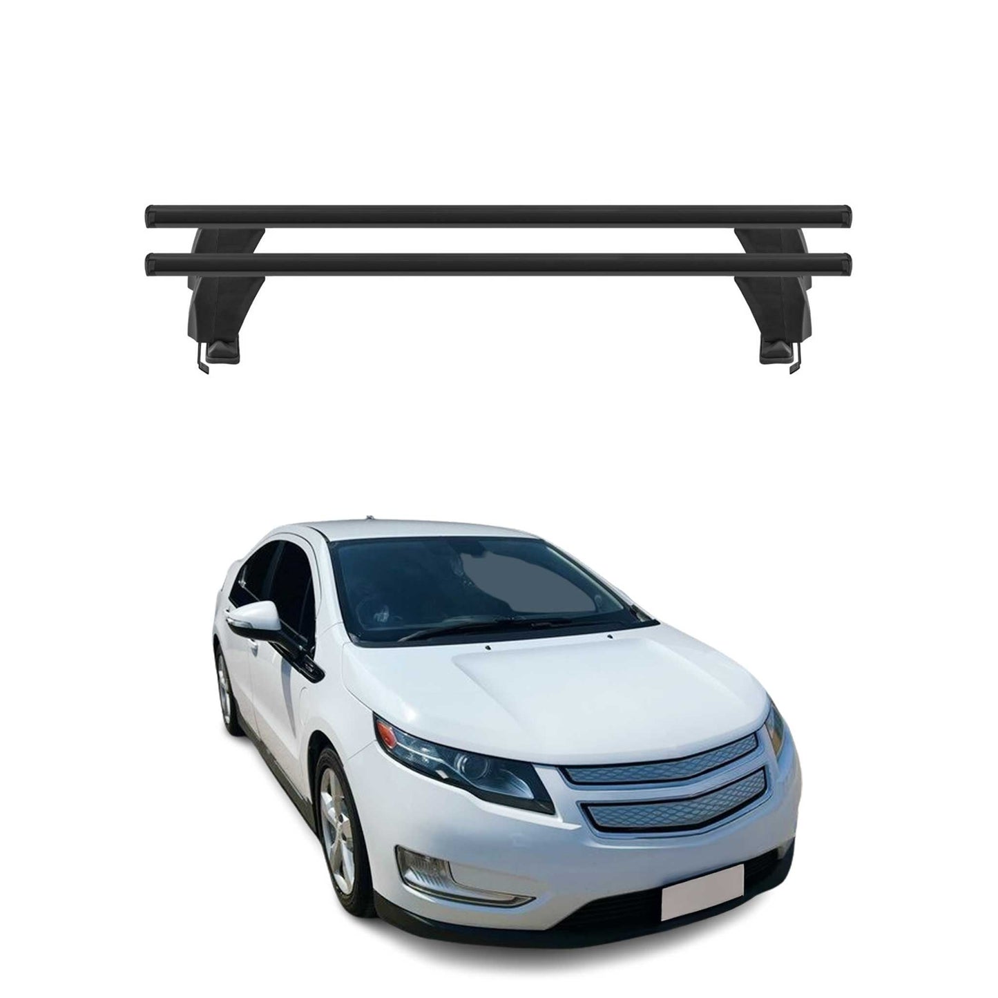 Menabo Dachträger Grundtäger für Chevrolet Volt 2010-2015 50kg Alu Schwarz 2 tlg