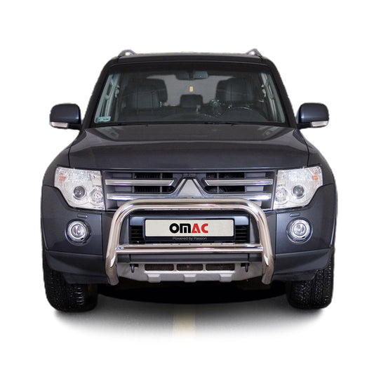 Bară de protecție/buton față pentru Mitsubishi Pajero 2007-2014, omologată ABE, oțel, argintiu