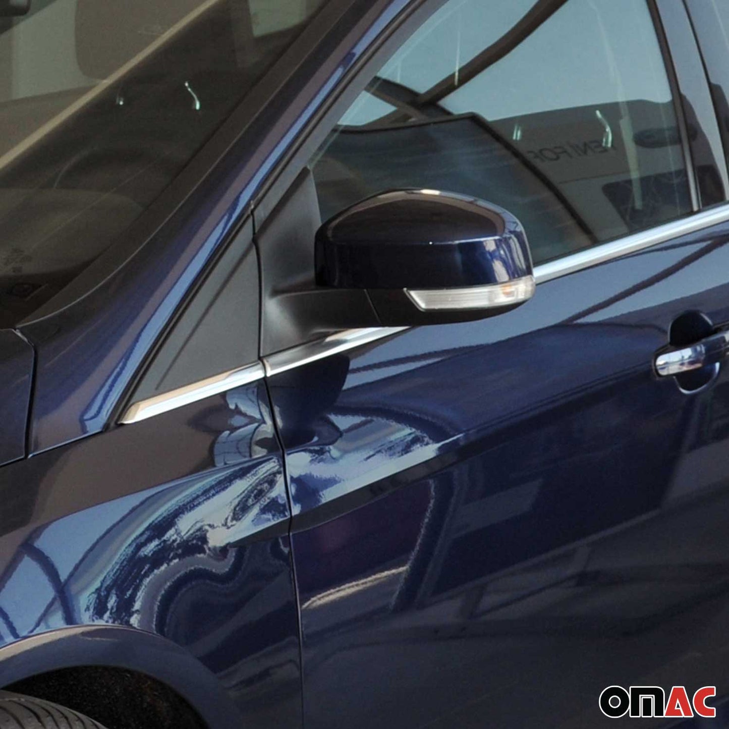 Benzi decorative pentru geamuri Ford Focus hatchback 2011-2015, cromate, set 8 piese