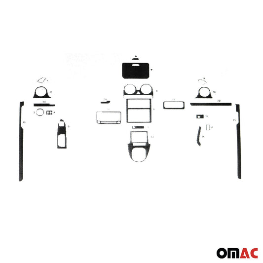 Innenraum Dekor Cockpit für VW Caddy 2010-2015 Carbon Optik 23tlg