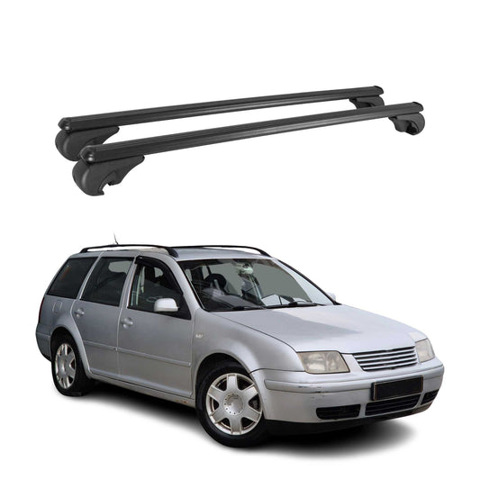 Dachträger für VW Bora Variant 1999-2005 Gepäckträger Grundträger Alu Schwarz 2x