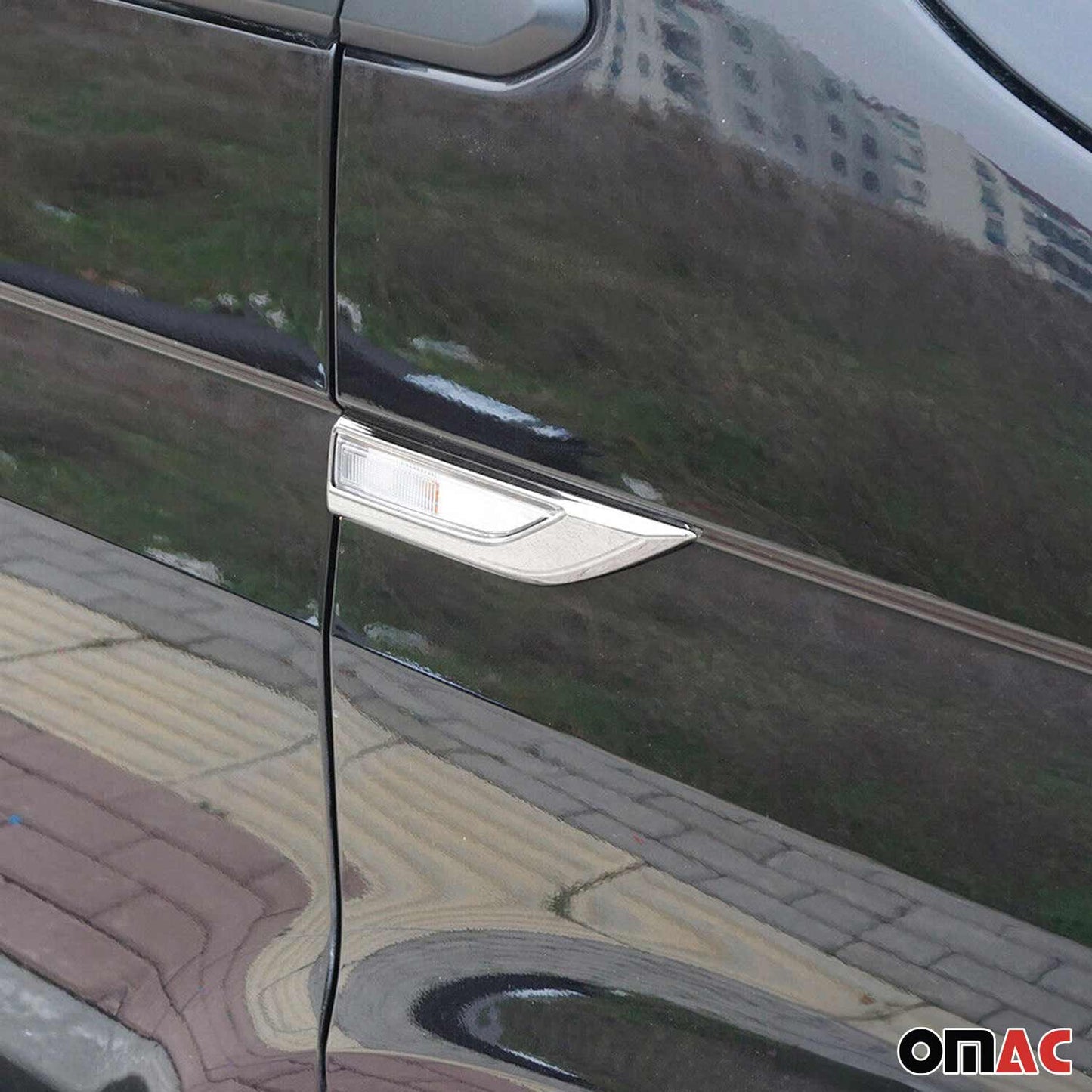 Blinkerrahmen Signalblende Blinker Umrandung für VW Caddy 2015-2020 Chrom Matt