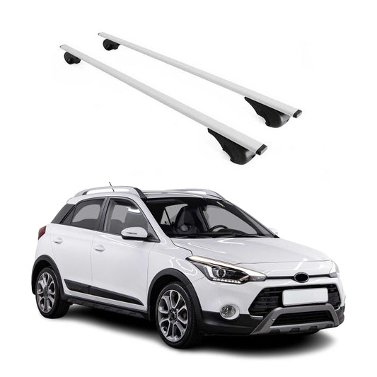 Portbagaj de plafon pentru Hyundai i20 2014-2020 75kg metal argintiu 2 buc
