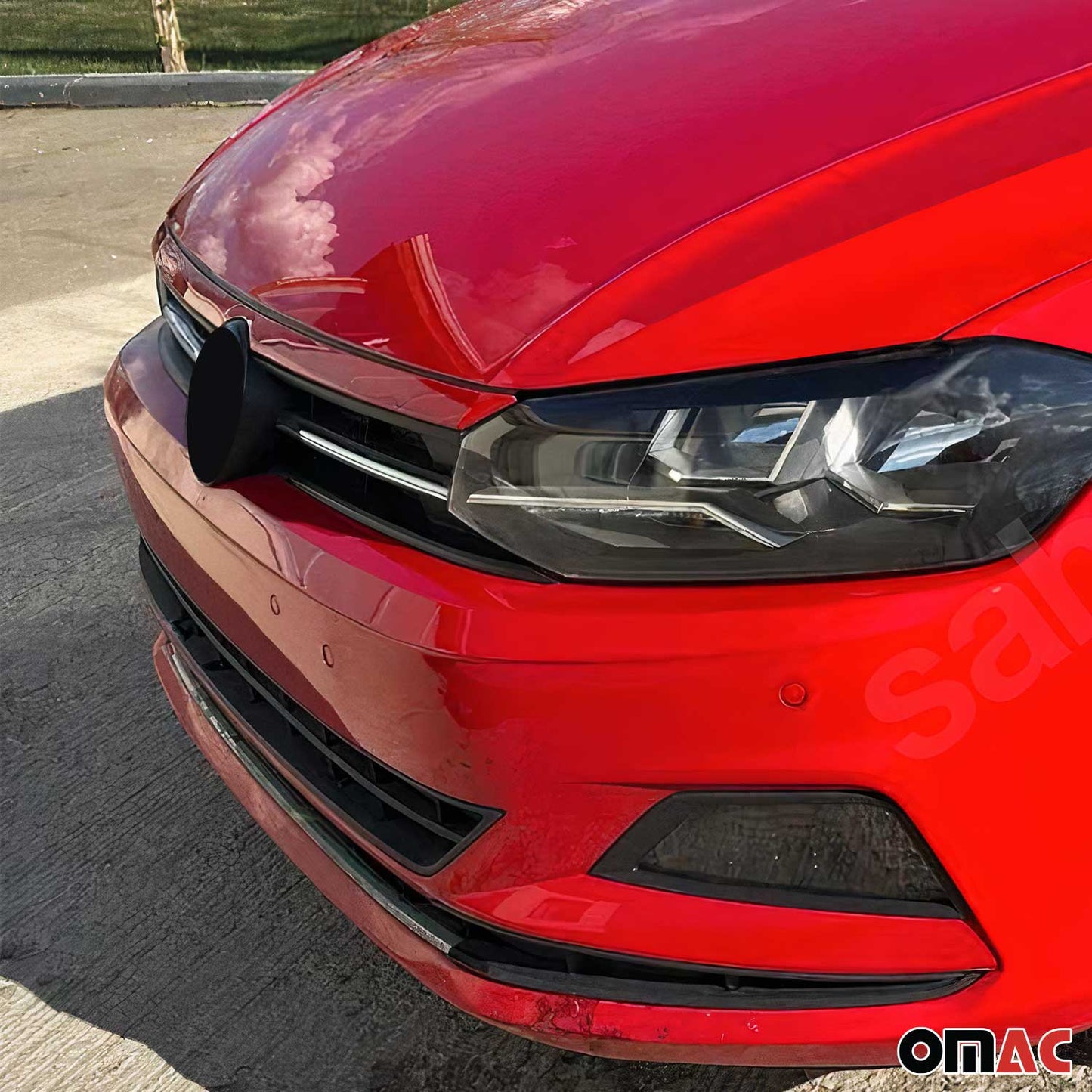 Benzi decorative grilă radiator pentru VW Polo 2017-2021, oțel inoxidabil, argintiu, 2 bucăți