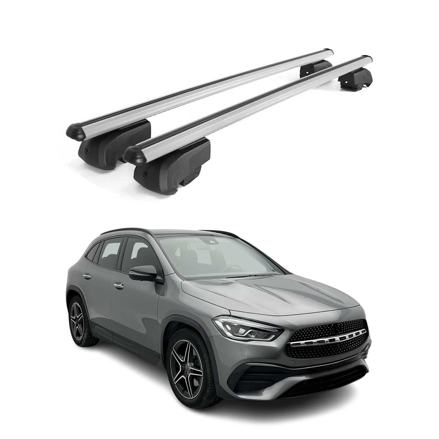 Dachträger Gepäckträger für Mercedes GLA H247 2020-2025 ABE Aluminium Grau