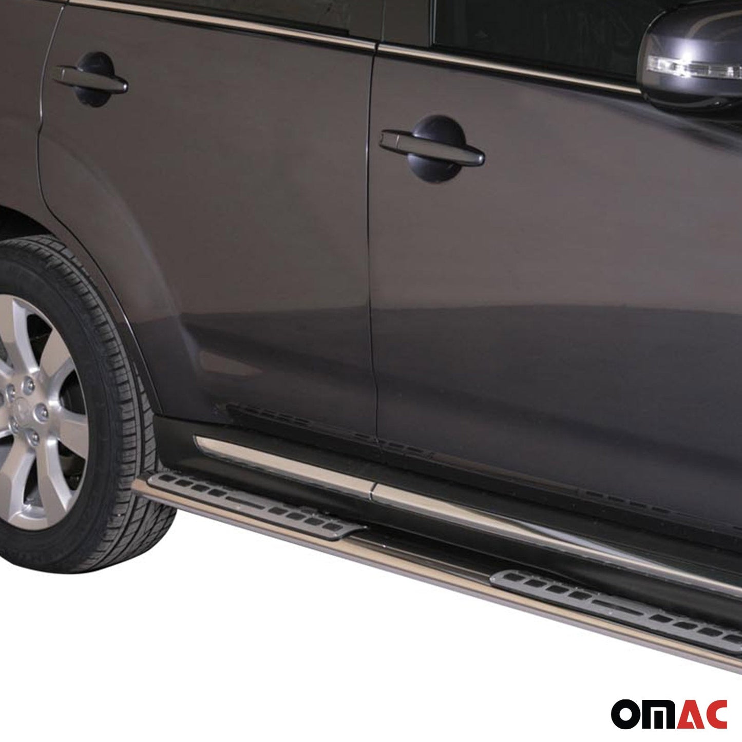 Edelstahl Seitenschweller Schwellerrohre für Mitsubishi Outlander 2010-2012 Grau