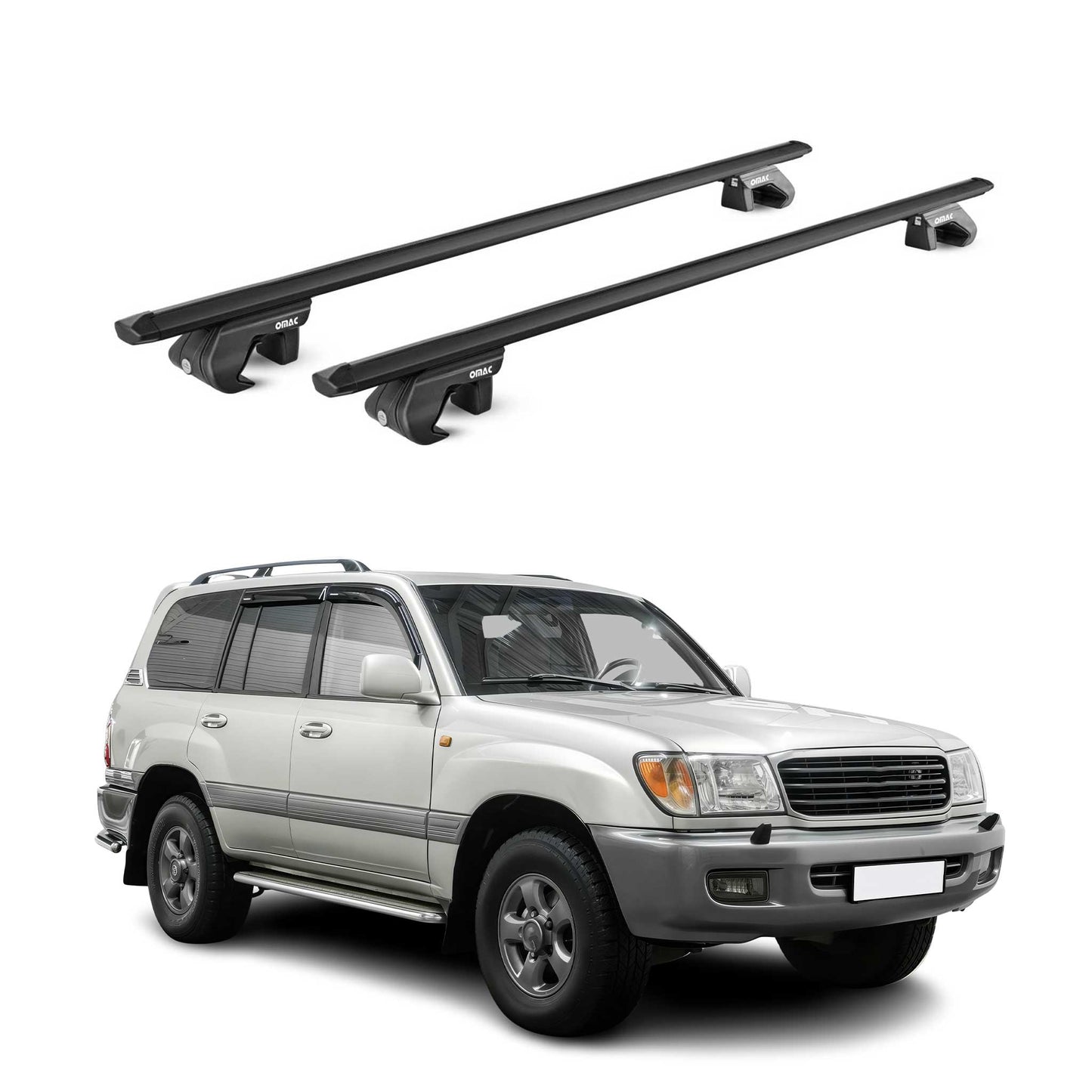 Bară portbagaj plafon pentru Toyota Land Cruiser 90 120 1996-2009 5 uși 90kg aluminiu ABE negru