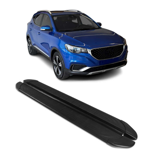Seitenschweller Trittbretter für MG ZS-EV 2021-2025 Schwarz Aluminium 2 tlg