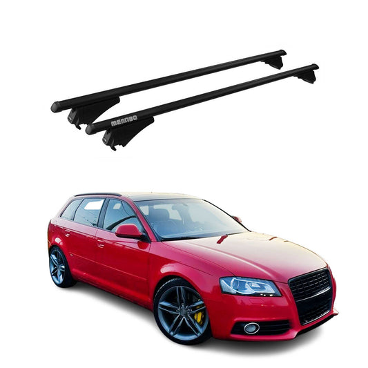 Bagażnik dachowy Menabo Base Carrier do Audi A3 Sportback 2005-2013 ABE Aluminium Czarny 2x