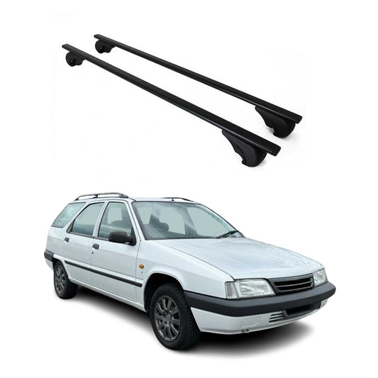 Dachträger Grundtäger für Citroen ZX Kombi 1994-1998 75kg Metall Schwarz 2 tlg