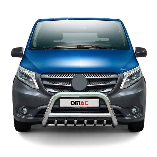 Bară de protecție față pentru Mercedes Vito W447 2014-2025, oțel, omologat ABE, argintiu