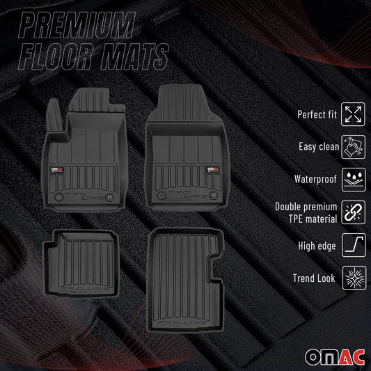 Covorașe auto Fiat 500 Hybrid 2020-2025, TPE, negre, 4 buc.