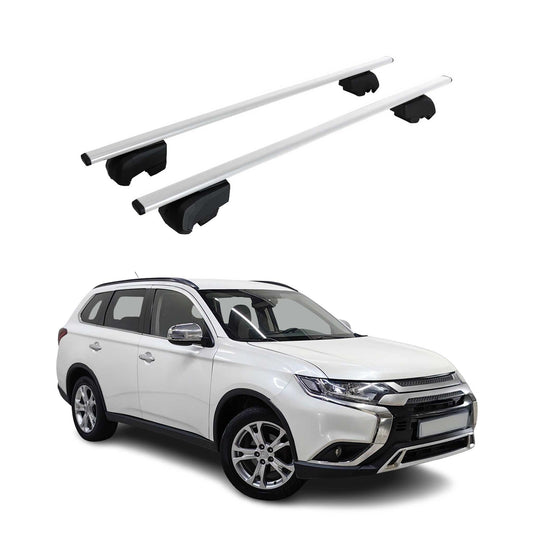 Portbagaj de plafon pentru Mitsubishi Outlander 2012-2021 75kg metal argintiu 2x
