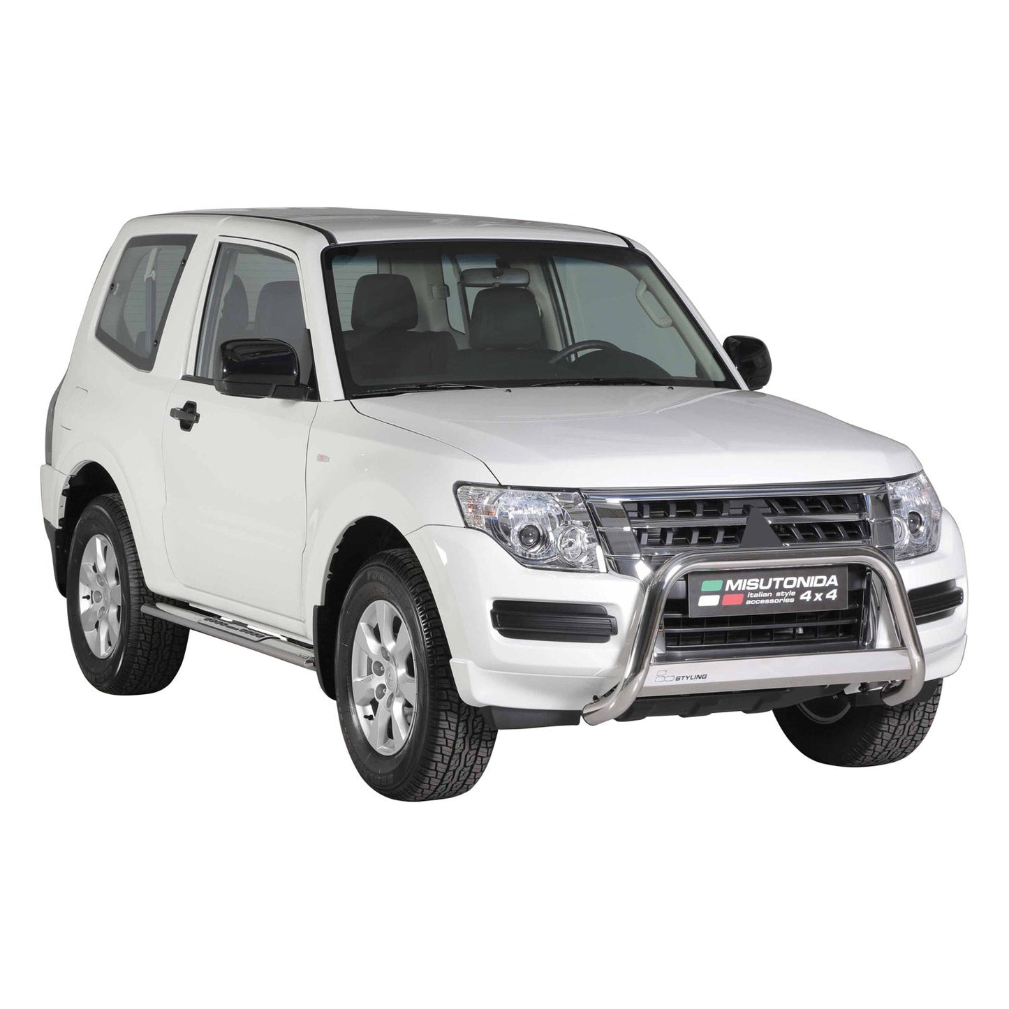 Frontbügel Frontschutzbügel für Mitsubishi Pajero 2015-2021 ø63mm Stahl Silber
