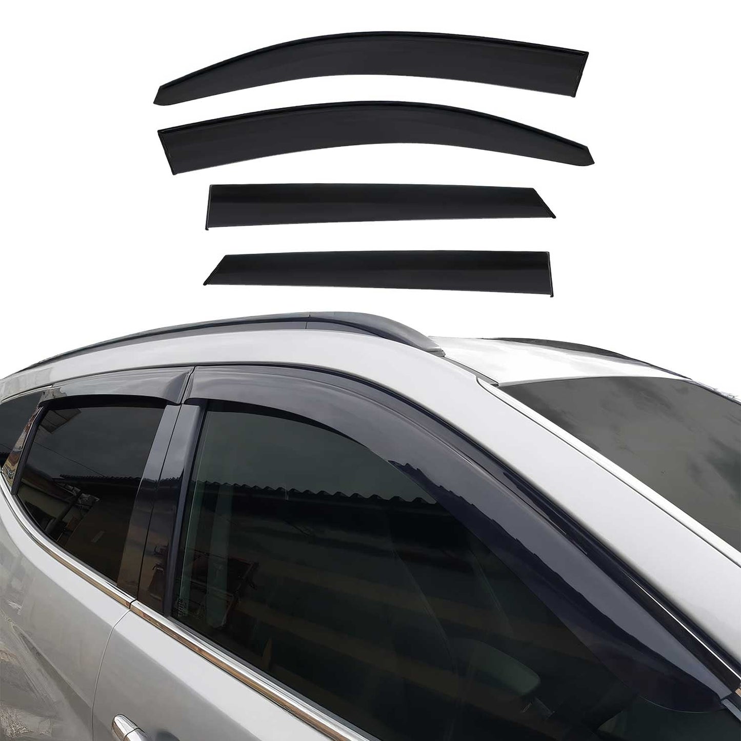 4x Deflectoare de vânt Deflectoare de ploaie pentru Hyundai Tucson 2015-2020 Acril Închis la culoare