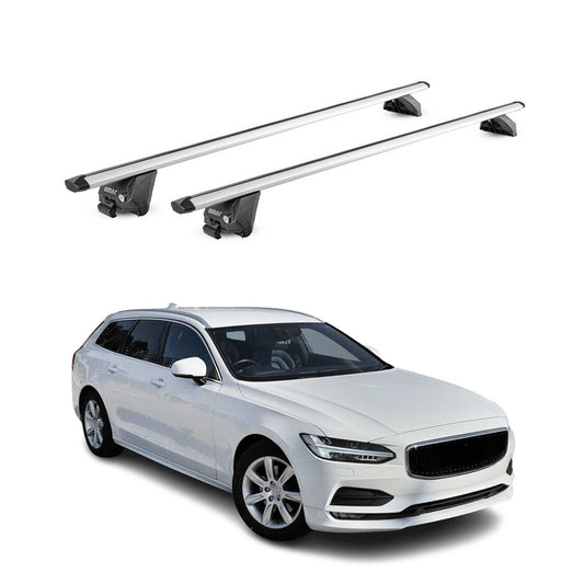 Dachträger Grundtäger für Volvo V90 2016-2025 100kg Aluminium Silber 2tlg ABE