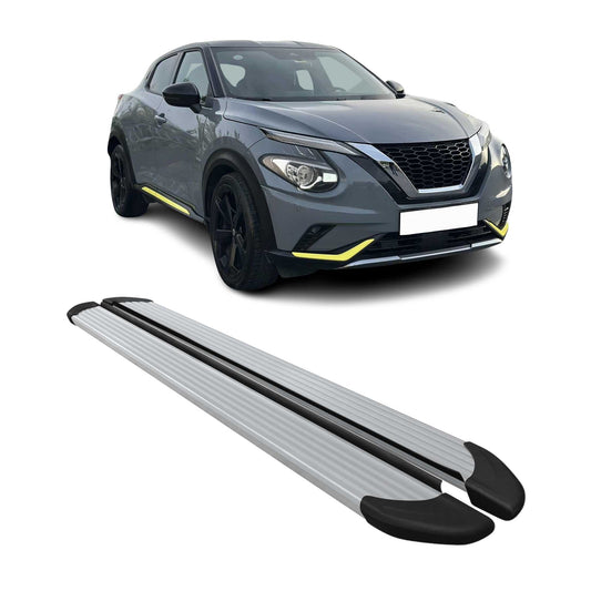 Seitenschweller Trittbretter Schweller für Nissan Juke 2019-2025 Alu Silber
