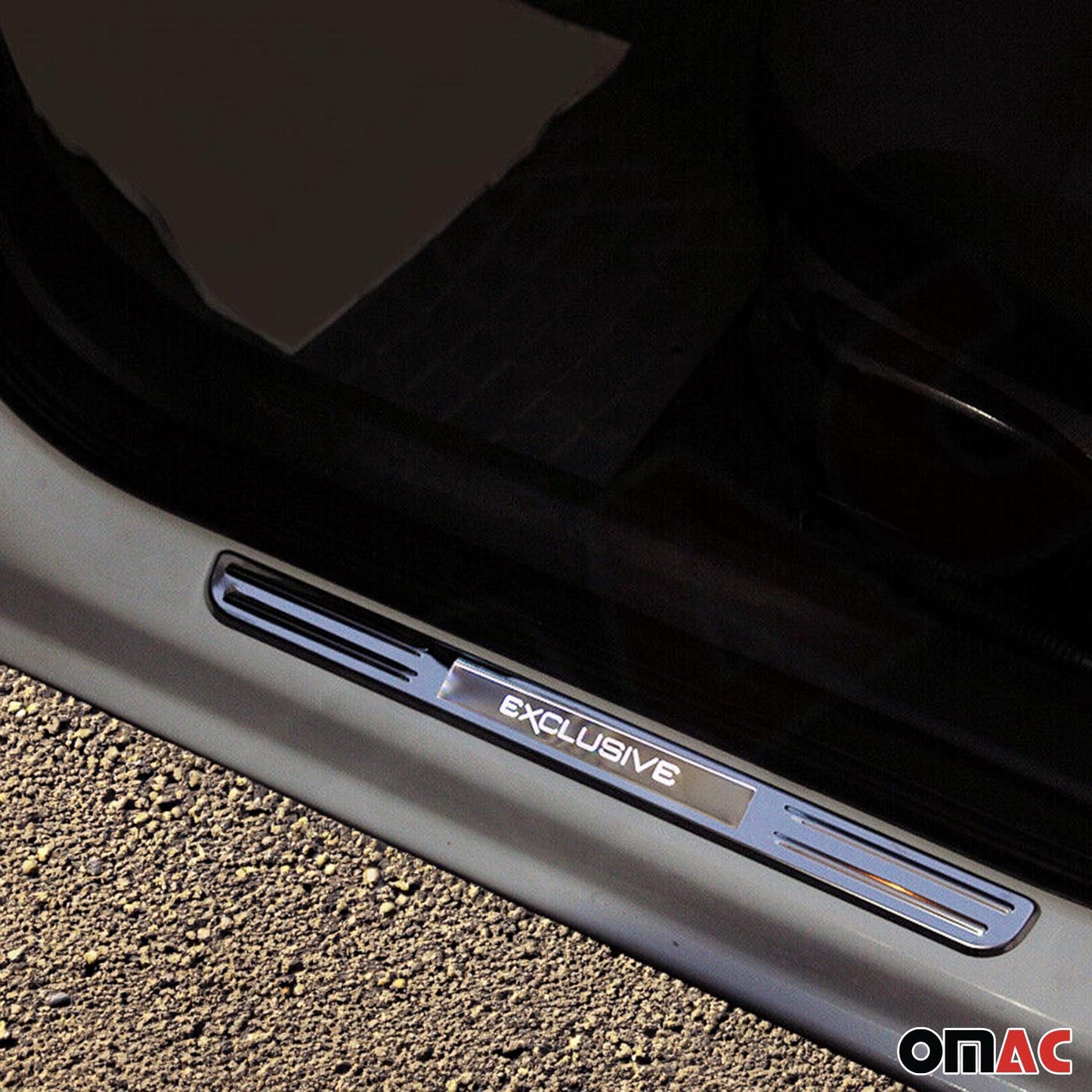 Ornamente prag exclusive pentru Audi A4, oțel inoxidabil, argintiu, set de 4 piese