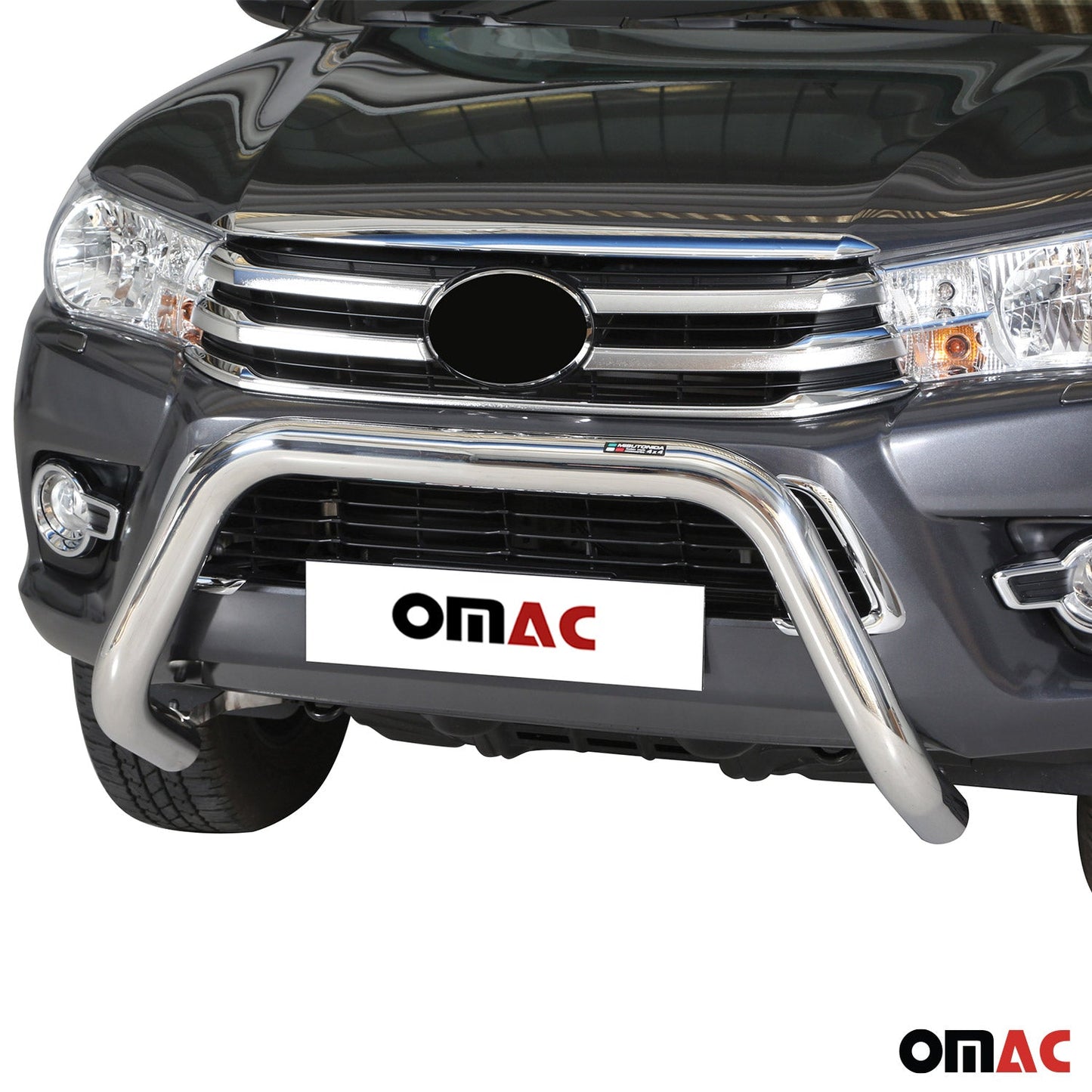 Bară de protecție/buton față pentru Toyota Hilux 2016-2018, ø76mm, oțel, argintiu, protecție