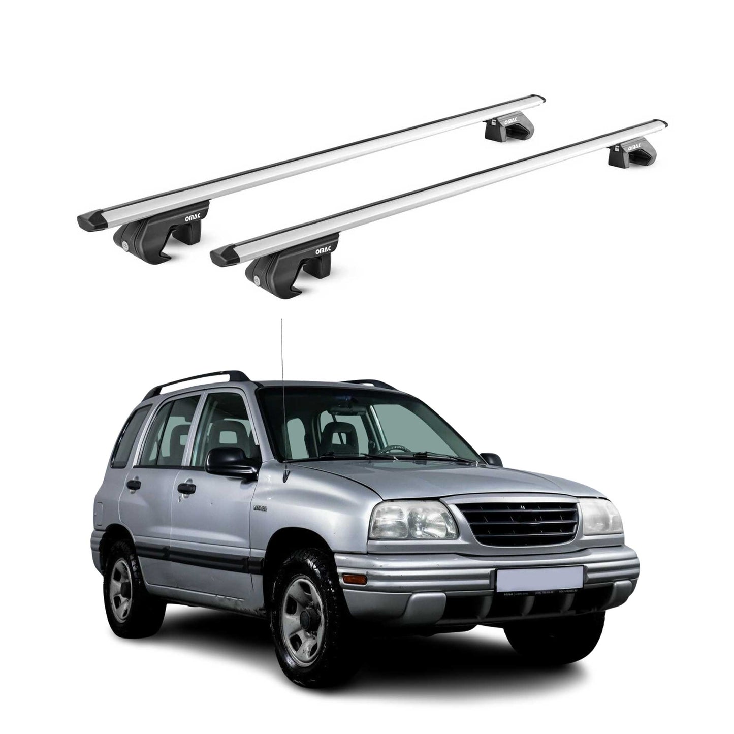 Dachträger Grundtäger für Suzuki Vitara mk2 1998-2005 5 tür 90kg Alu Grau 2x ABE