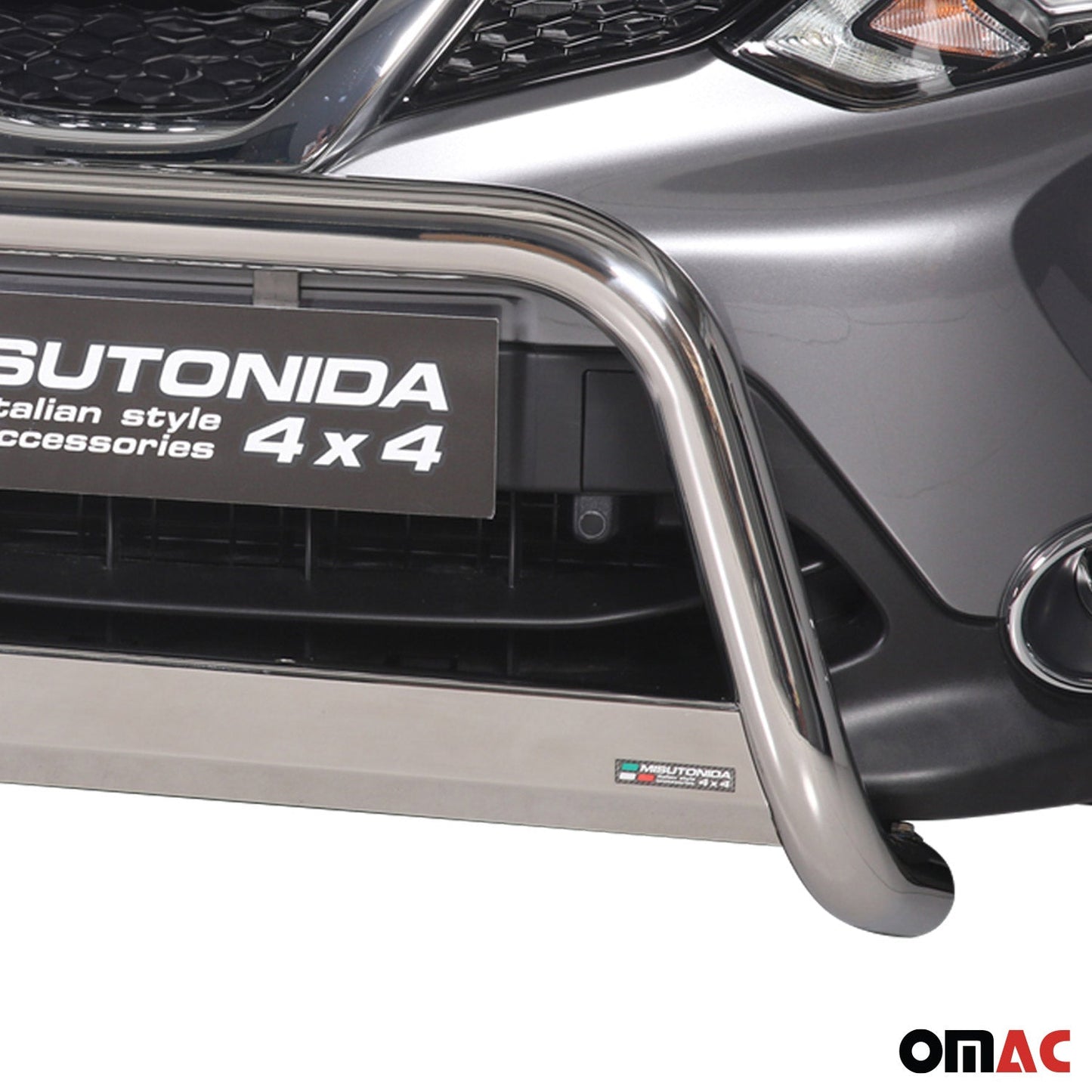 Bară de protecție/buton față pentru Nissan Qashqai 2017-2021 ø63mm oțel argintiu