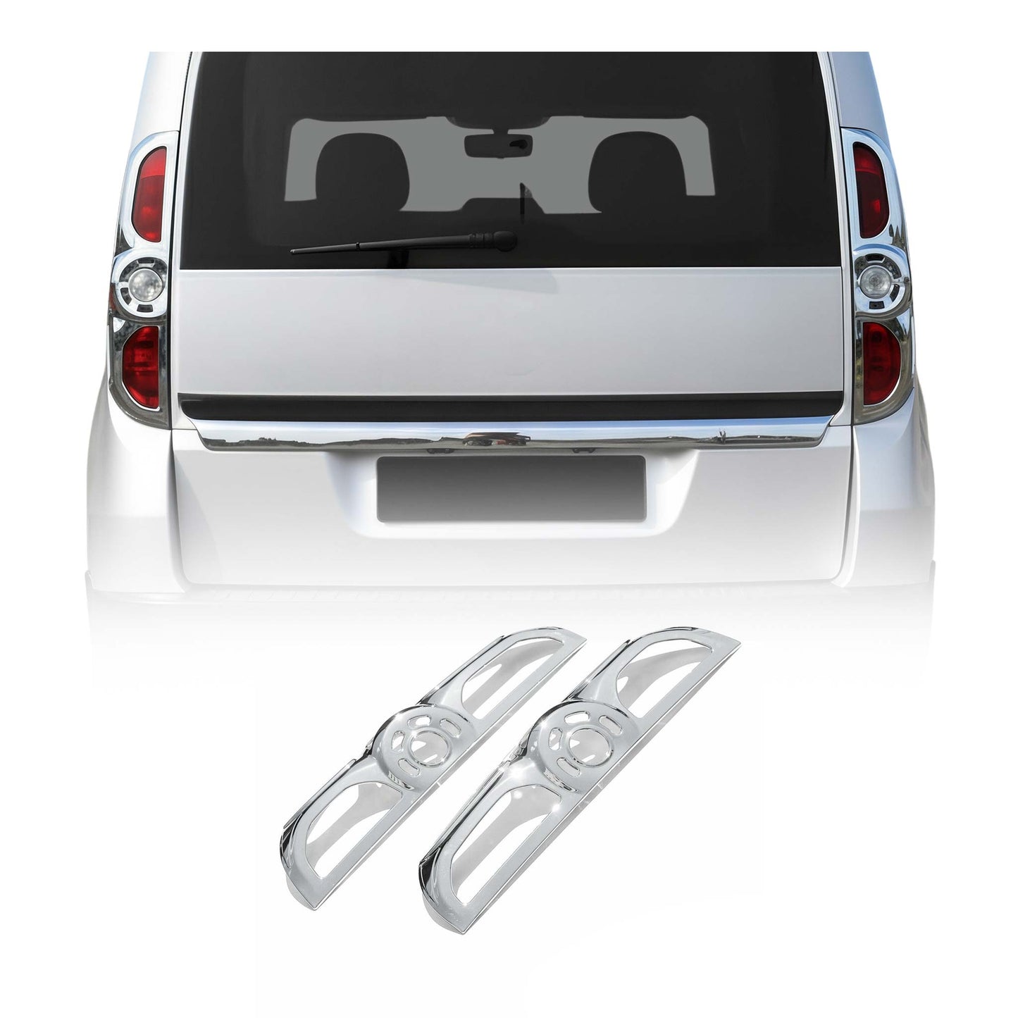 Rücklicht Leisten Heckleuchte für Opel Combo D 2012-2019 Chrom ABS Silber 2tlg