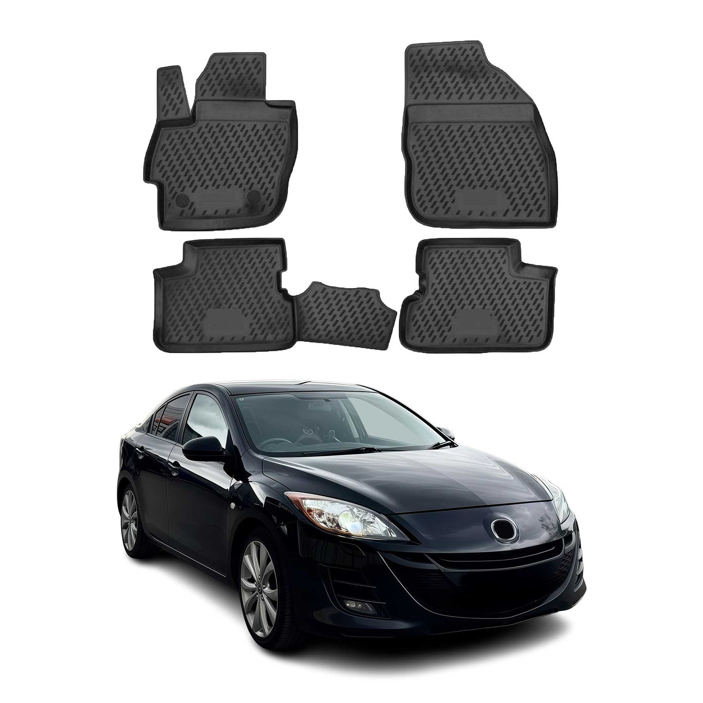 2009-2013 Mazda 3 Fußmatten TPE Schwarz 4 tlg