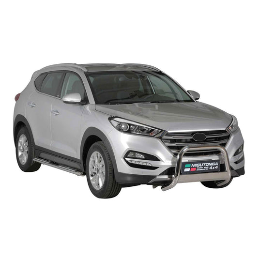 Edelstahl Seitenschweller Schwellerrohre für Hyundai Tucson 2015-2018 Silber