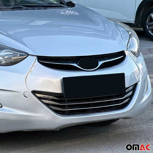 Benzi grilă radiator pentru Hyundai Elantra 2011-2015, crom-argintiu, 3x
