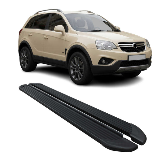 Seitenschweller Trittbretter Schweller für Opel Antara 2007-2015 Alu Schwarz