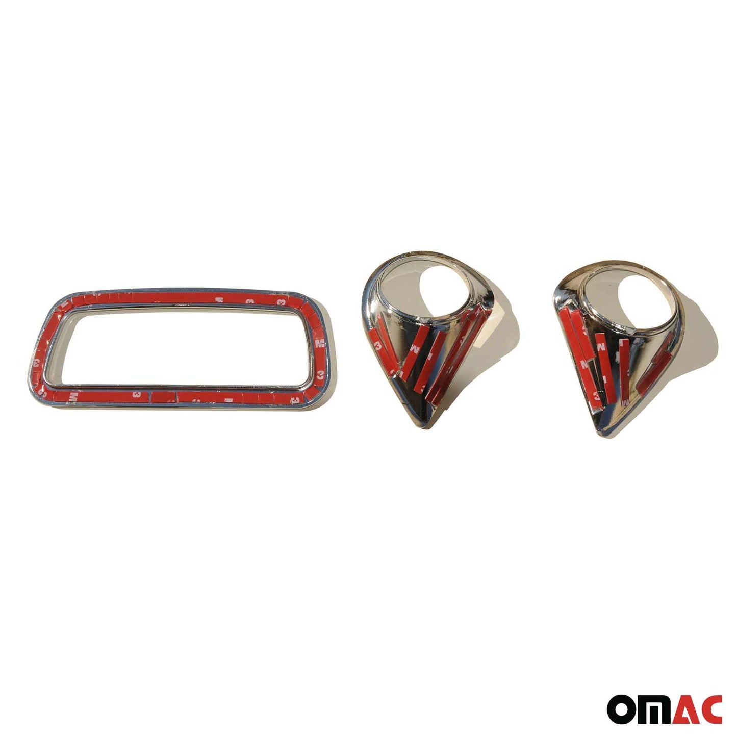 Ramă reflectorizantă spate pentru Mitsubishi ASX, cromată, ABS argintie, set 3 piese