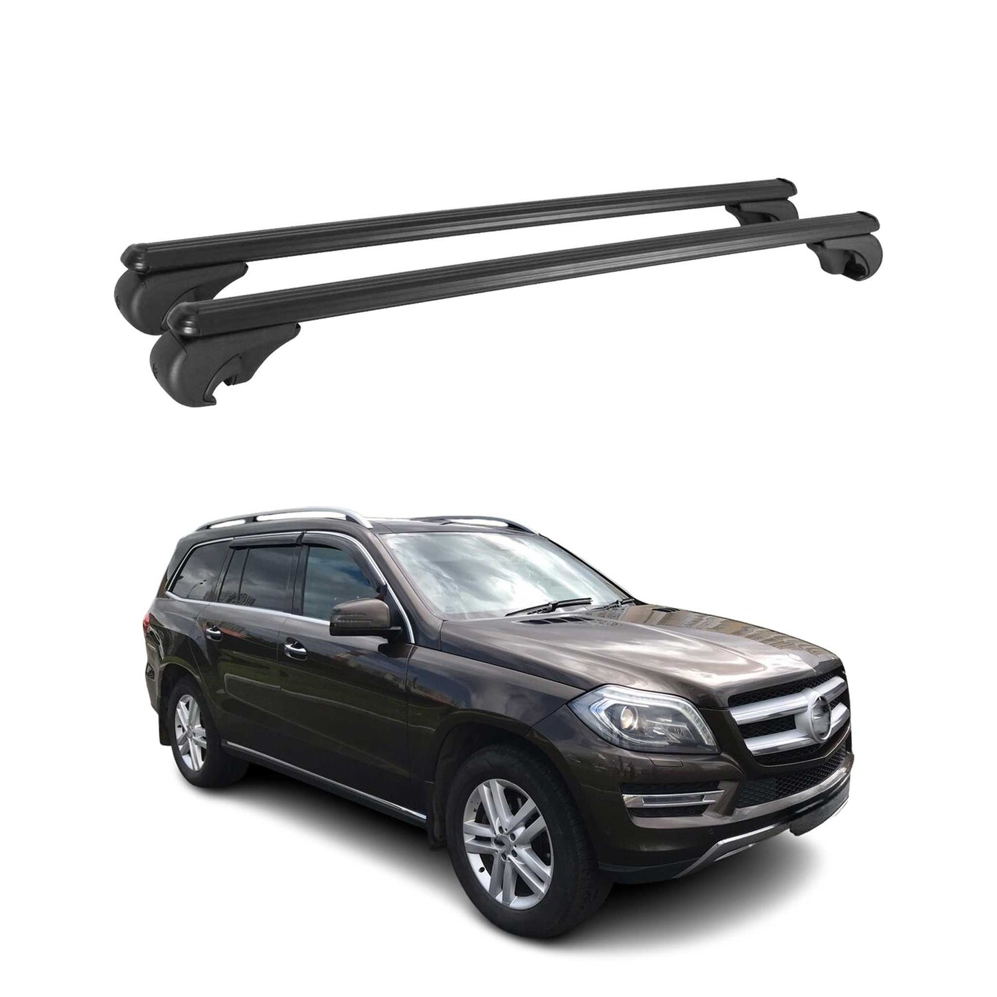 Dachträger für Mercedes GL X166 2012-2016 Gepäckträger Grundträger Alu Schwarz