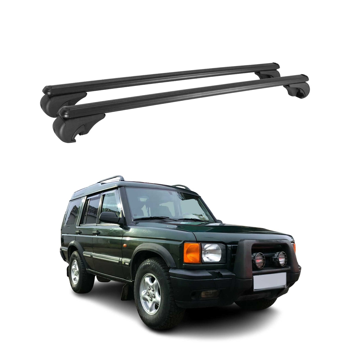 Portbagaj de plafon pentru Land Rover Discovery 1998-2004, portbagaj, aluminiu, negru, 2x