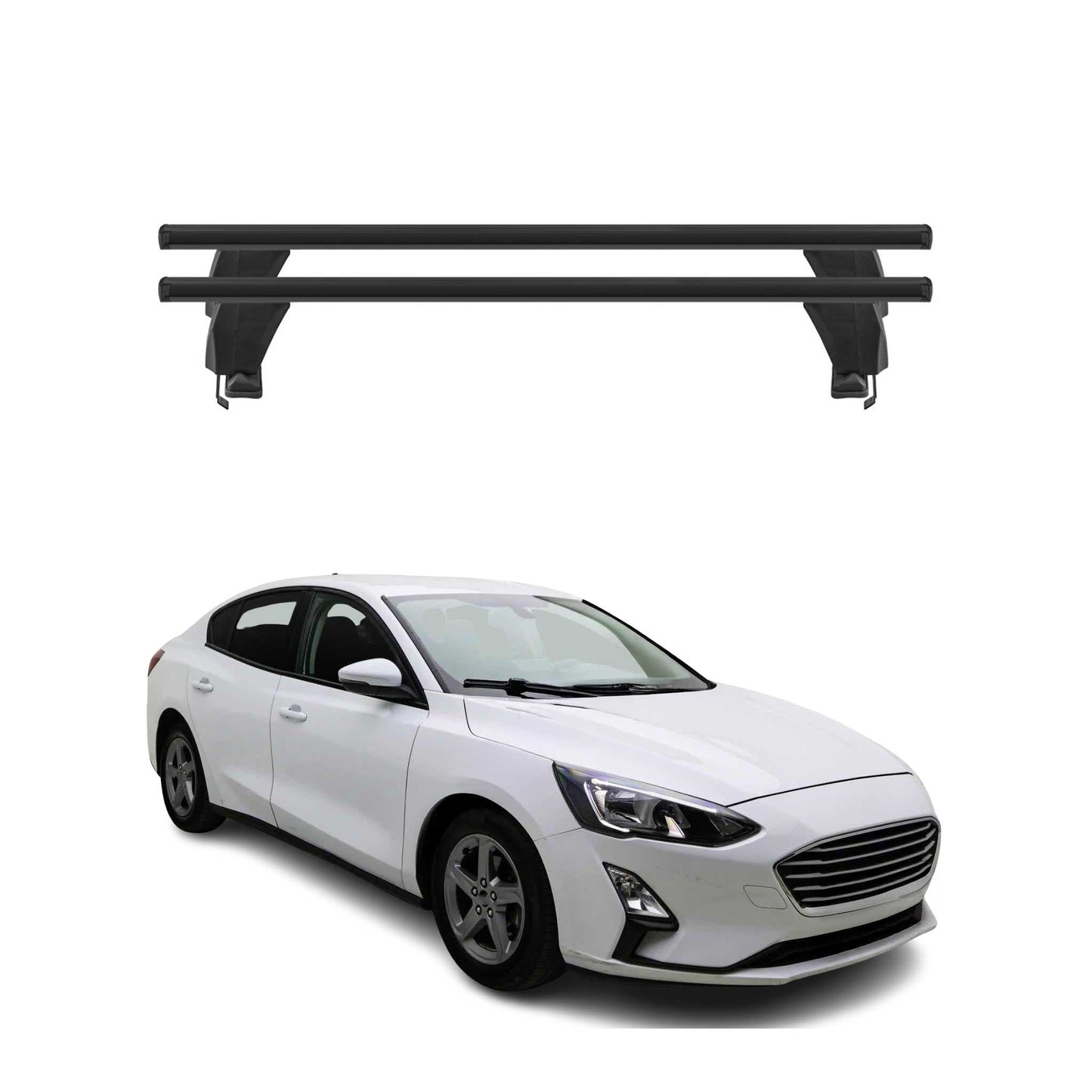Menabo Portbagaj de plafon pentru Ford Focus 2018-2024 50kg Aluminiu Negru 2 piese