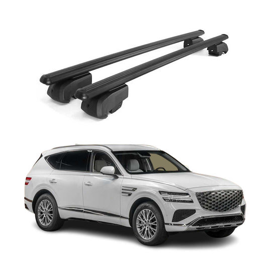 Dachträger Gepäckträger für Genesis GV80 2020-2023 ABE Aluminium Schwarz 2x