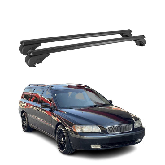 Dachträger für Volvo V70 SW 2000-2007 Gepäckträger Grundträger Alu Schwarz 2x