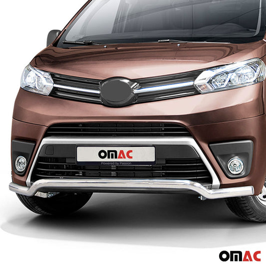 Bară de protecție față, bară de protecție față pentru Toyota Proace 2016-2022, oțel, omologată ABE, argintiu