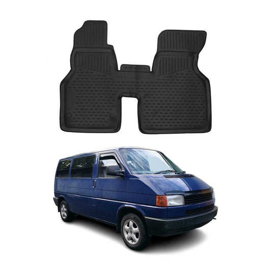 OMAC Gummimatten Fußmatten für VW Transporter T4 1990-2003 TPE Matten Schwarz 2x