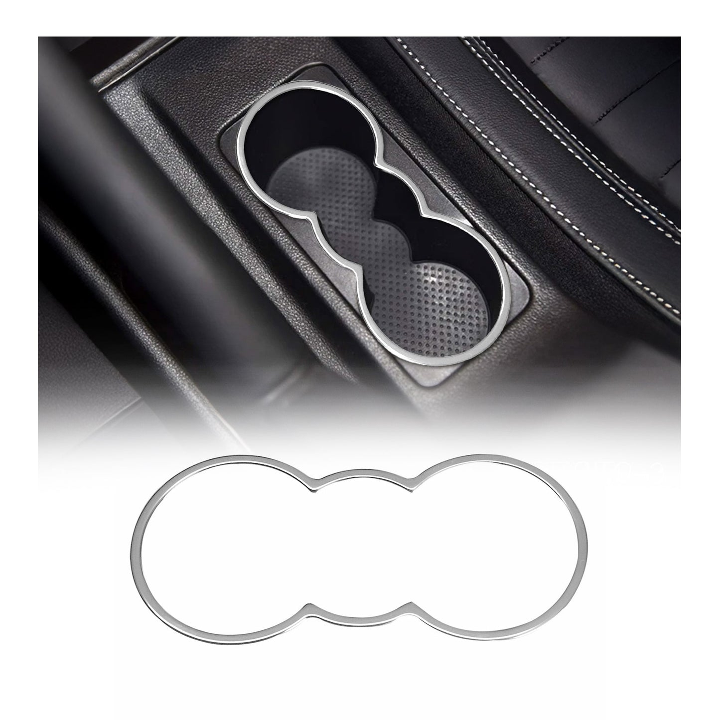 Cadru suport pahar pentru Skoda Octavia 2004-2013, oțel inoxidabil, cromat