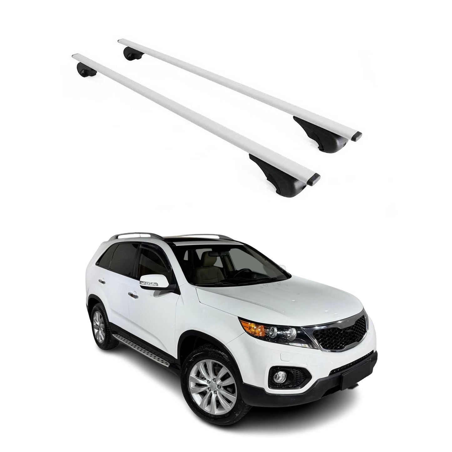 Dachträger Grundtäger für Kia Sorento 2009-2014 75kg Metall Silber 2 tlg