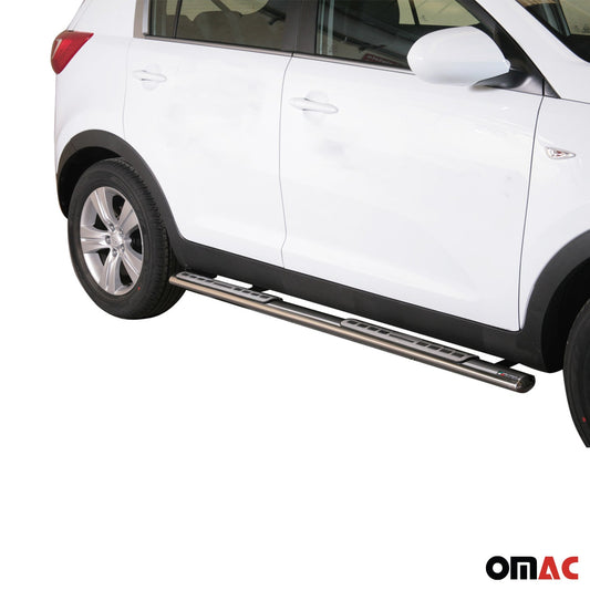 Edelstahl Seitenschweller Schwellerrohre für Kia Sportage 2010-2015 Silber