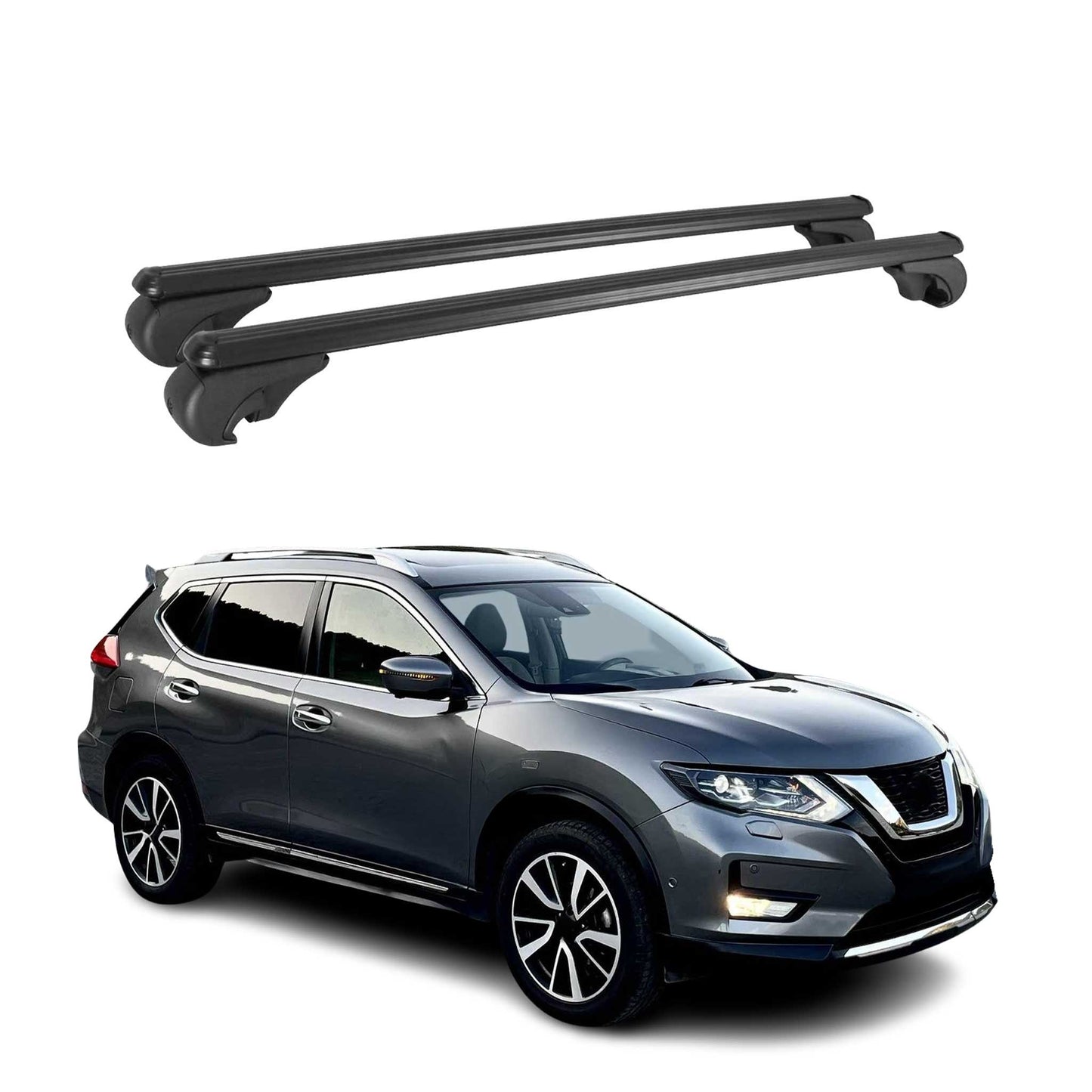 Dachträger für Nissan X-Trail 2014-2025 Gepäckträger Grundträger Alu Schwarz 2x