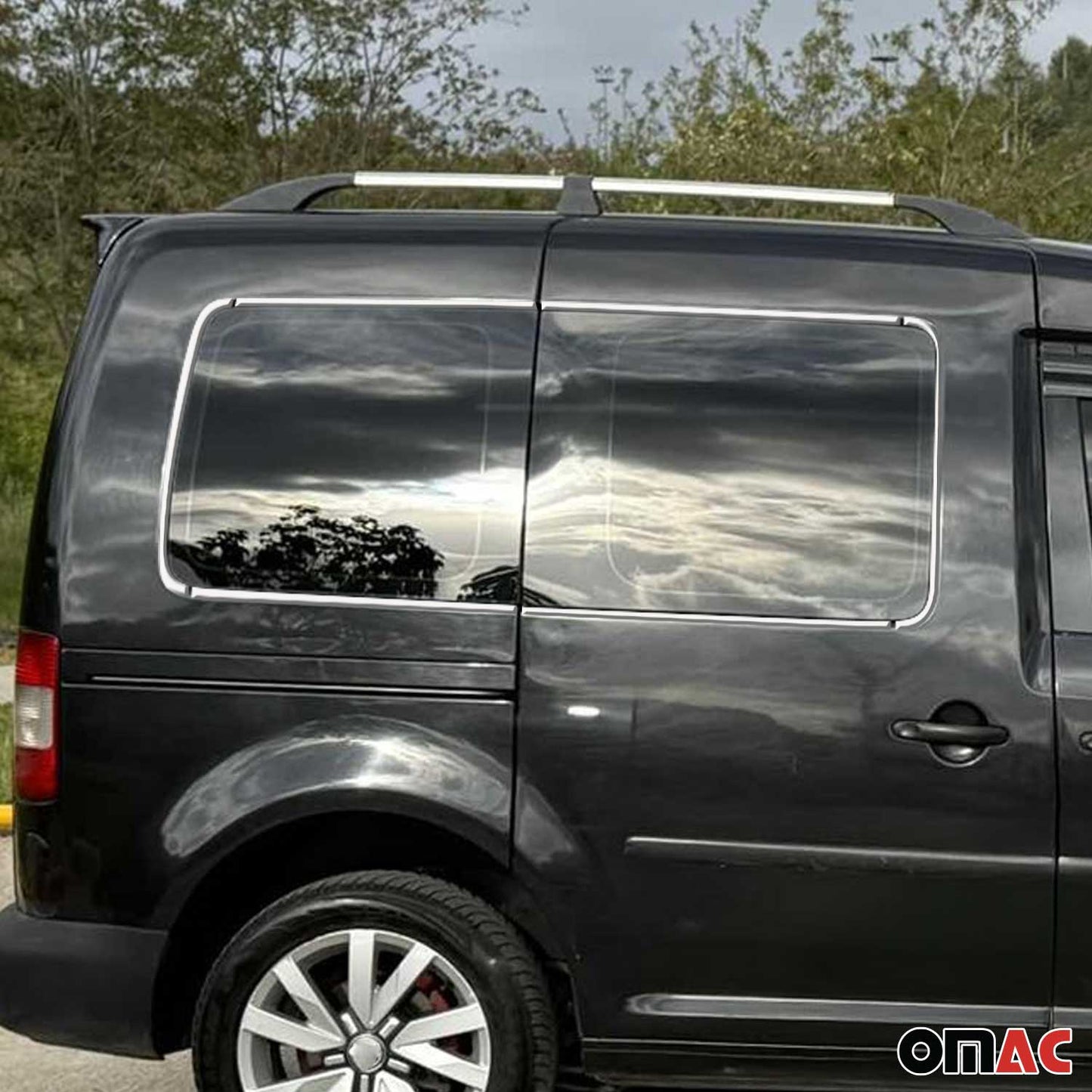 Benzi decorative pentru geamuri pentru VW Caddy 2003-2015, oțel inoxidabil cromat, 12 bucăți